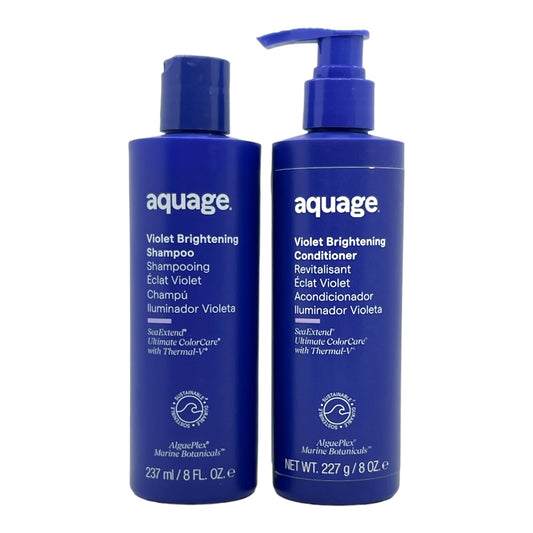 Aquage Violet Brightening Shampoo & Conditioner 8 Oz Set - Beauty Gables 