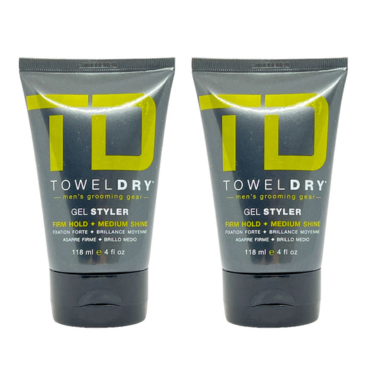 TowelDry Gel Styler Firm Hold + Medium Shine 4 Oz (Pack of 2) - Beauty Gables 