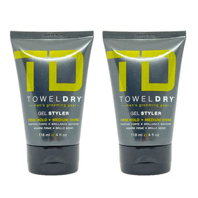 TowelDry Gel Styler Firm Hold + Medium Shine 4 Oz (Pack of 2) - Beauty Gables 