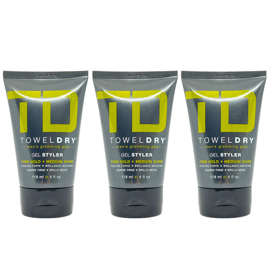 TowelDry Gel Styler Firm Hold + Medium Shine 4 Oz (Pack of 3) - Beauty Gables 