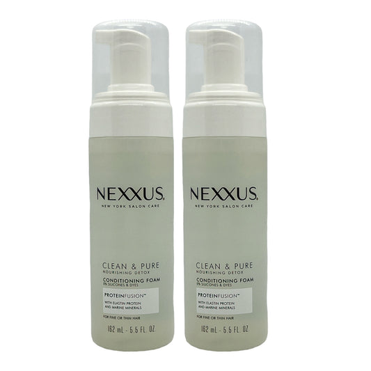 Nexxus Clean & Pure with ProteinFusion Conditioning Hair Foam 5.5 Oz (Pack of 2) - Beauty Gables 