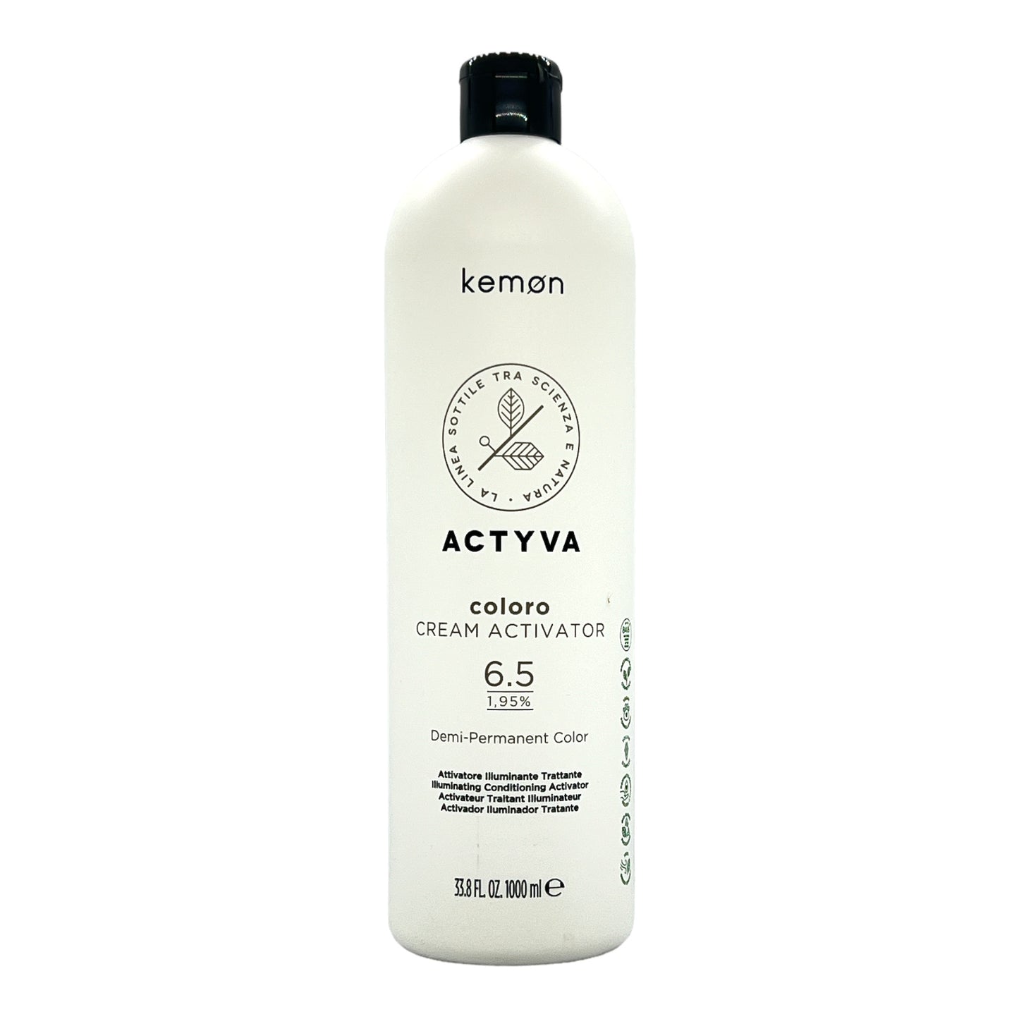 Kemon Actyva Coloro Cream Activator 6.5 Demi-Permanent Color 33.8 Oz - Beauty Gables 