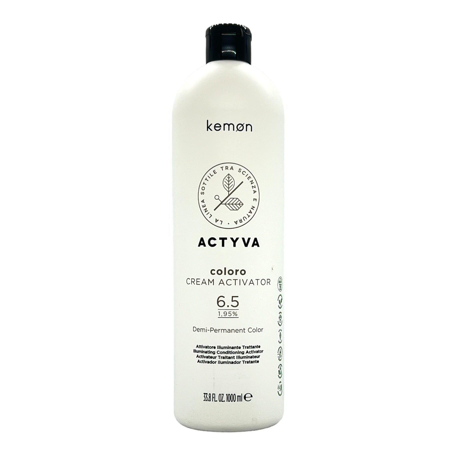 Kemon Actyva Coloro Cream Activator 6.5 Demi-Permanent Color 33.8 Oz - Beauty Gables 