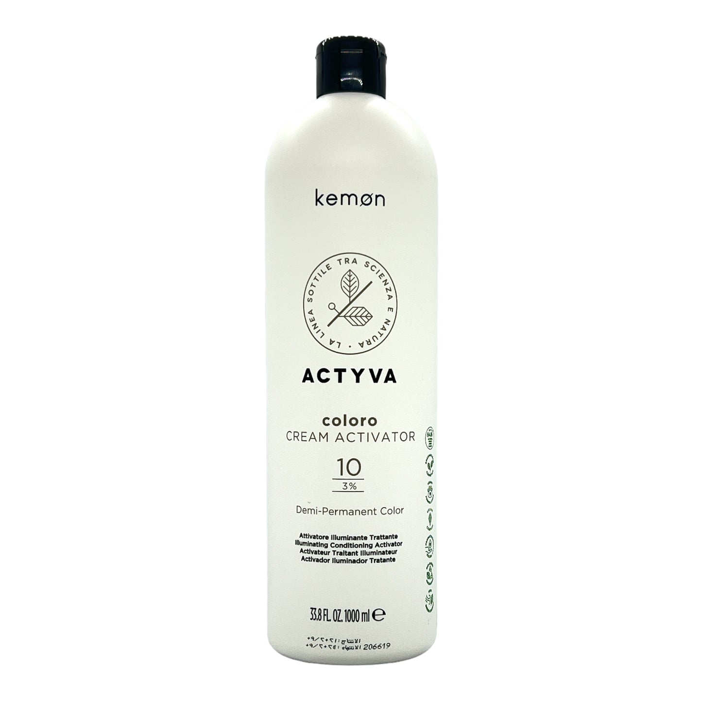 Kemon Actyva Coloro Cream Activator 10 Demi-Permanent Color 33.8 Oz - Beauty Gables 