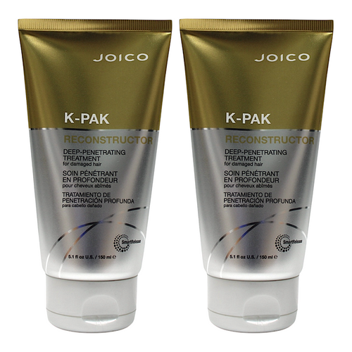 Two bottles of Joico K Pak Deep Penetrating Reconstructor, 5.1 oz each, for damaged hair repair and deep conditioning.
