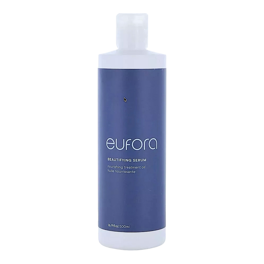 Eufora Nourish Beautifying Serum bottle showing 16.9 oz size with sleek packaging and product label.