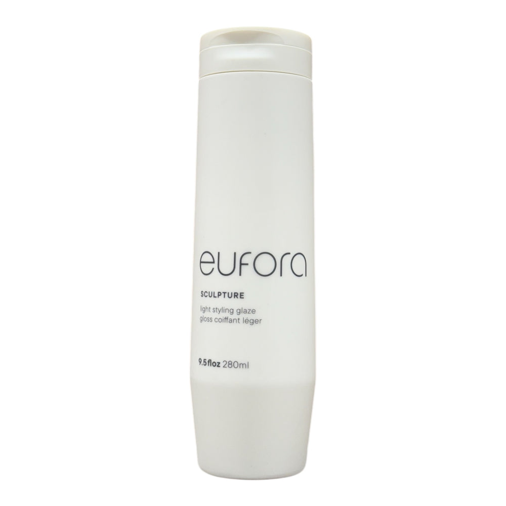 Eufora Style Sculpture Light Styling Glaze in 9.5 oz bottle, showcasing the clear, glossy hair styling product.