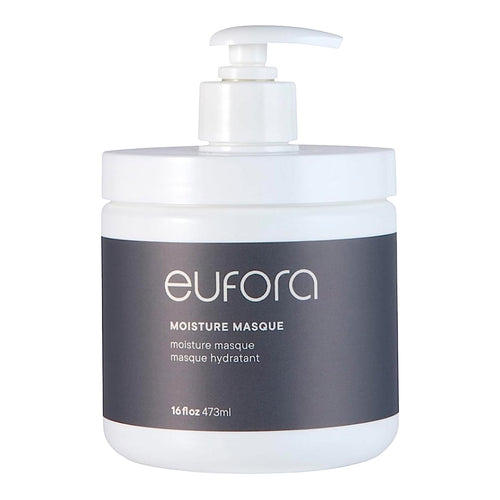 Eufora Beautifying Elixirs Moisture Masque in 16 oz jar, creamy hair treatment with nourishing ingredients for deep hydration.
