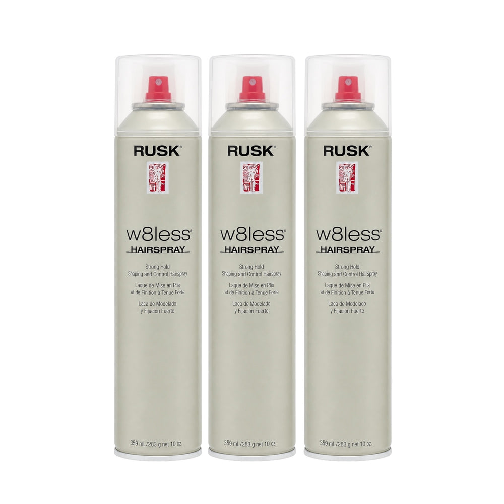 Rusk W8less Strong Hold Shaping and Control Hairspray 10 Oz (Pack of 3)
