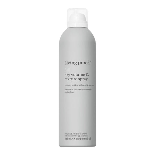 Living Proof Full Dry Volume Texture Spray 9.9 oz hair spray with volumizing and texturizing effects, shown in the image.