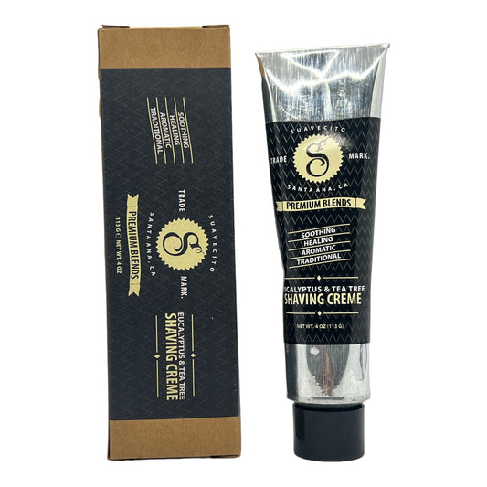 Suavecito Premium Blends Eucalyptus & Tea Tree Shaving Creme 4 Oz - Beauty Gables 
