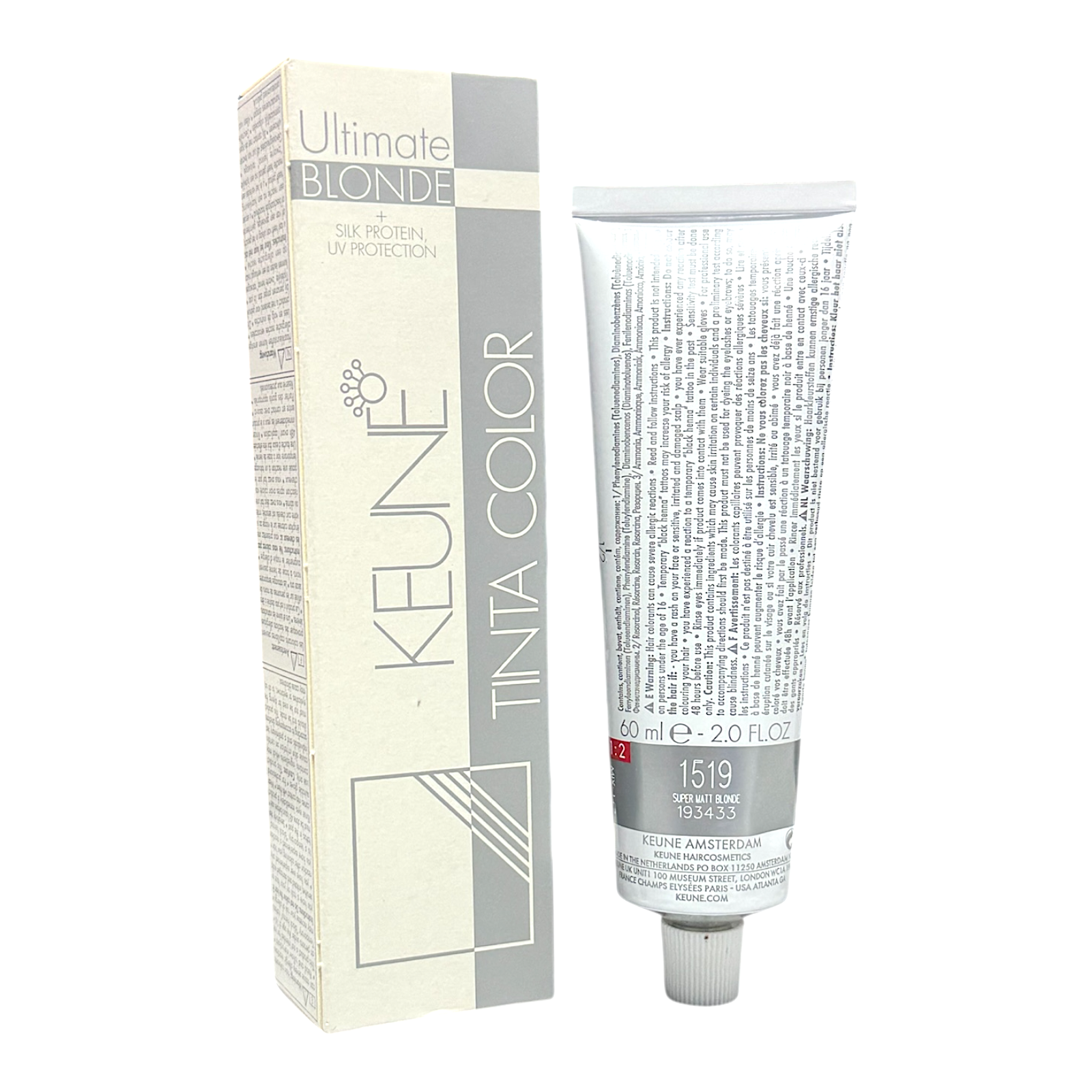 Keune Tinta Color 1519 (1:2) Permanent Color Super Matt Blonde 2 Oz Beauty Gables