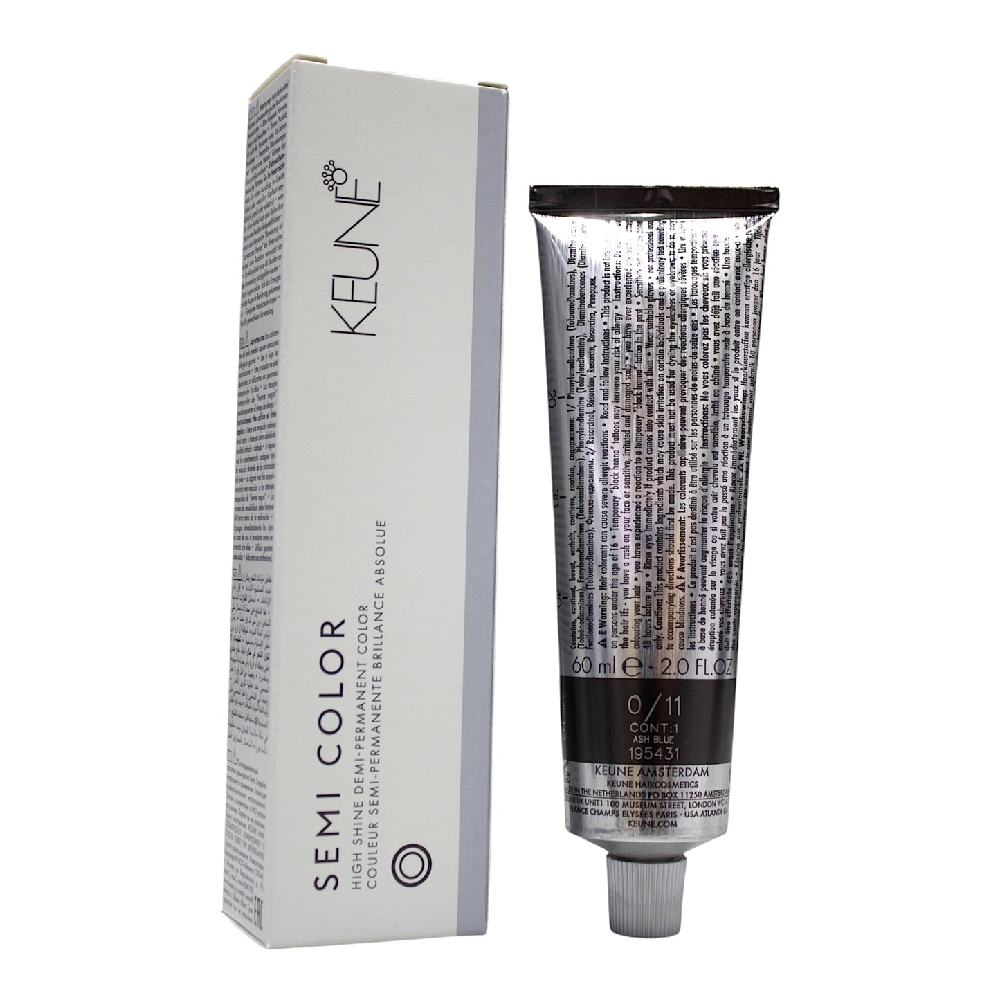 Keune Semi Color 0/11 Demi-Permanent Color ASH Blue 2 Oz Beauty Gables
