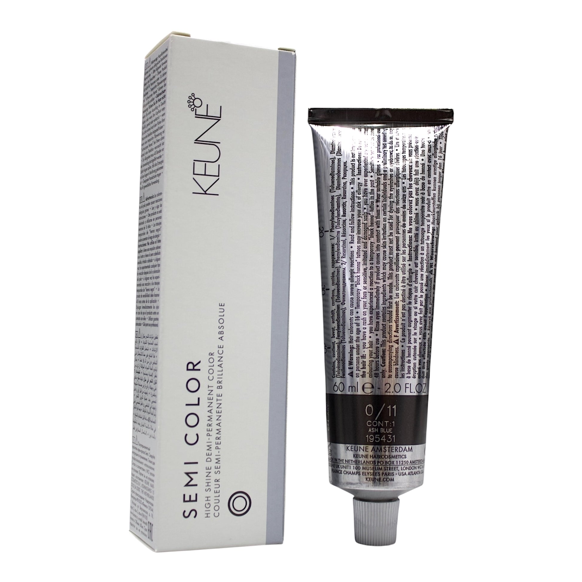 Keune Semi Color 0/11 Demi-Permanent Color ASH Blue 2 Oz Beauty Gables