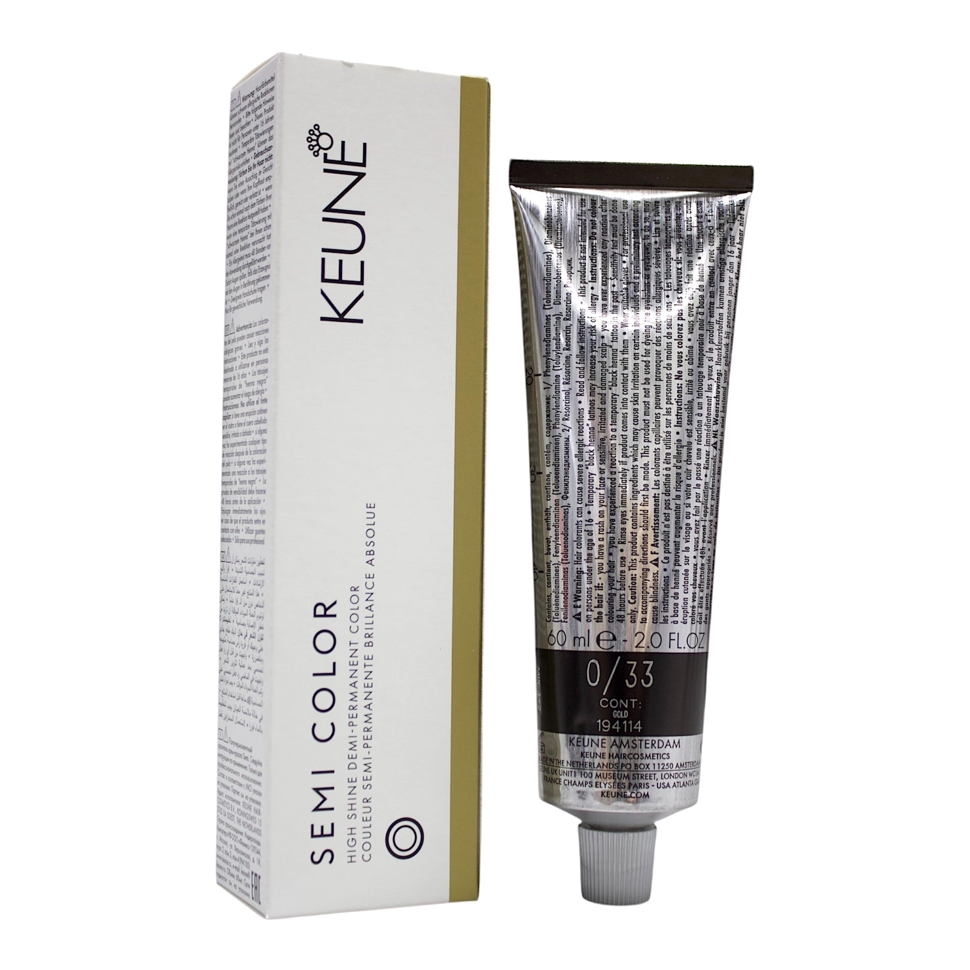 Keune Semi Color 0/33 Gold Demi-Permanent Color 2 Oz Beauty Gables
