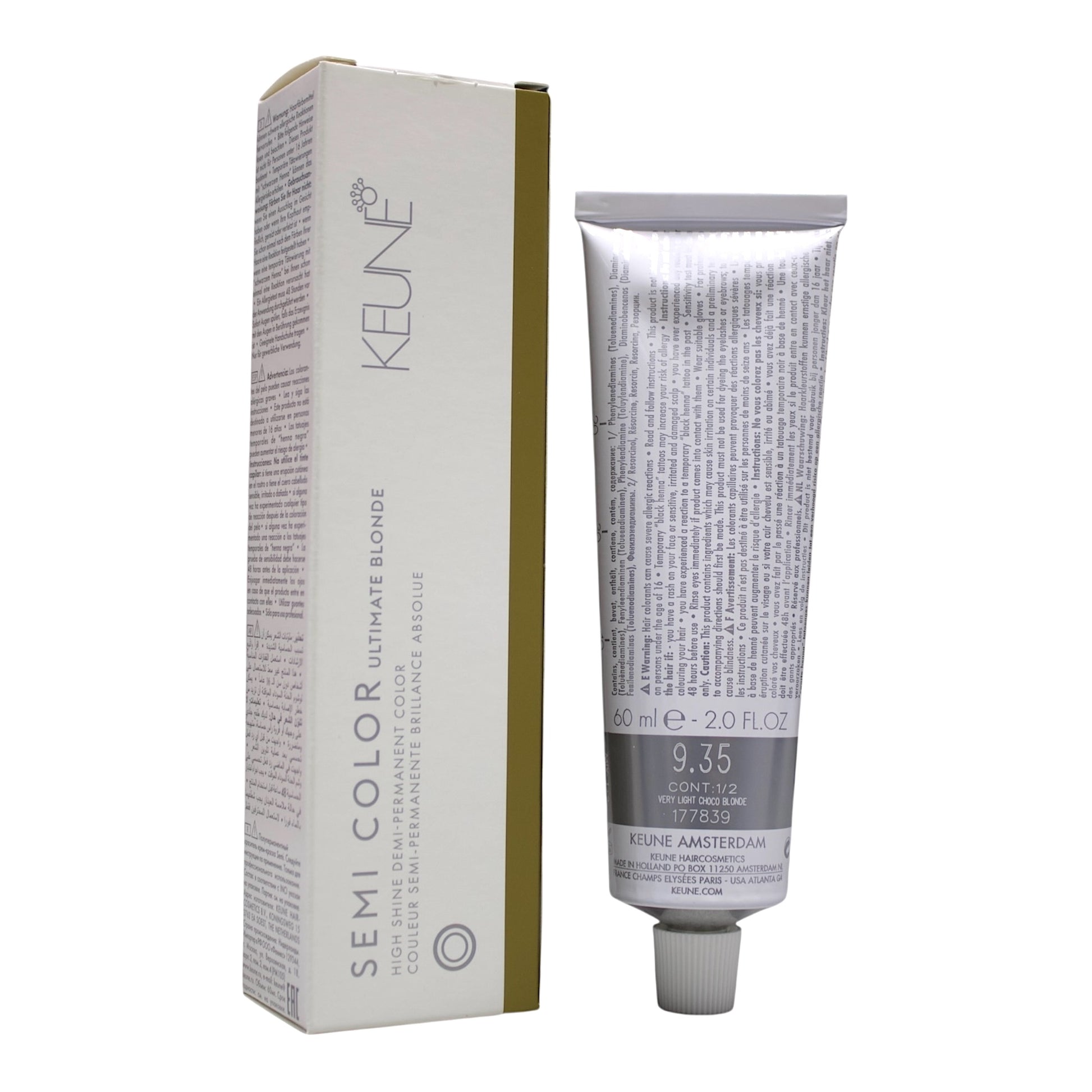 Keune Semi Color 9.35 Demi-Permanent Color Very Light Choco Blonde 2 Oz Beauty Gables