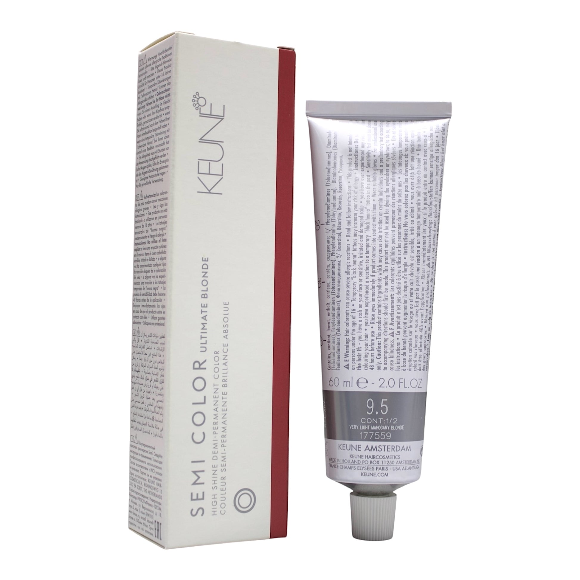 Keune Semi Color 9.5 Ultimate Blonde Demi-Permanent Very Ligth Mahogany Blonde 2 Oz Beauty Gables