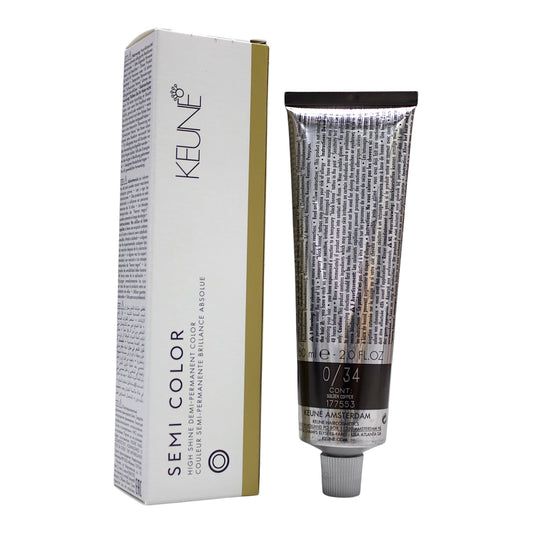 Keune Semi Color 0/34 Demi-Permanent Color Golden Copper 2 Oz Beauty Gables