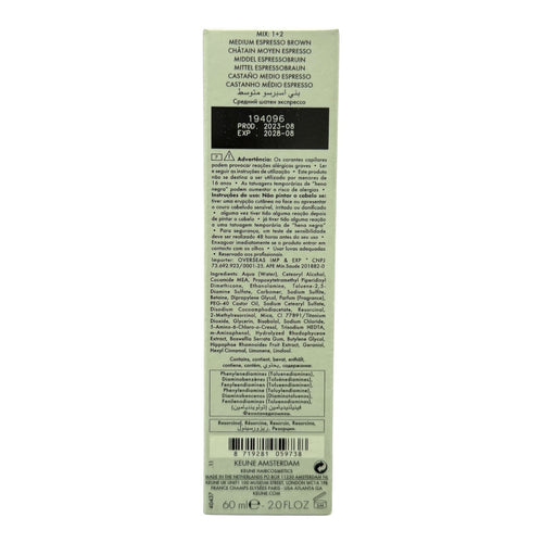 Keune Semi Color 4.37 Demi-Permanent Color Medium Espresso Brown 2 Oz