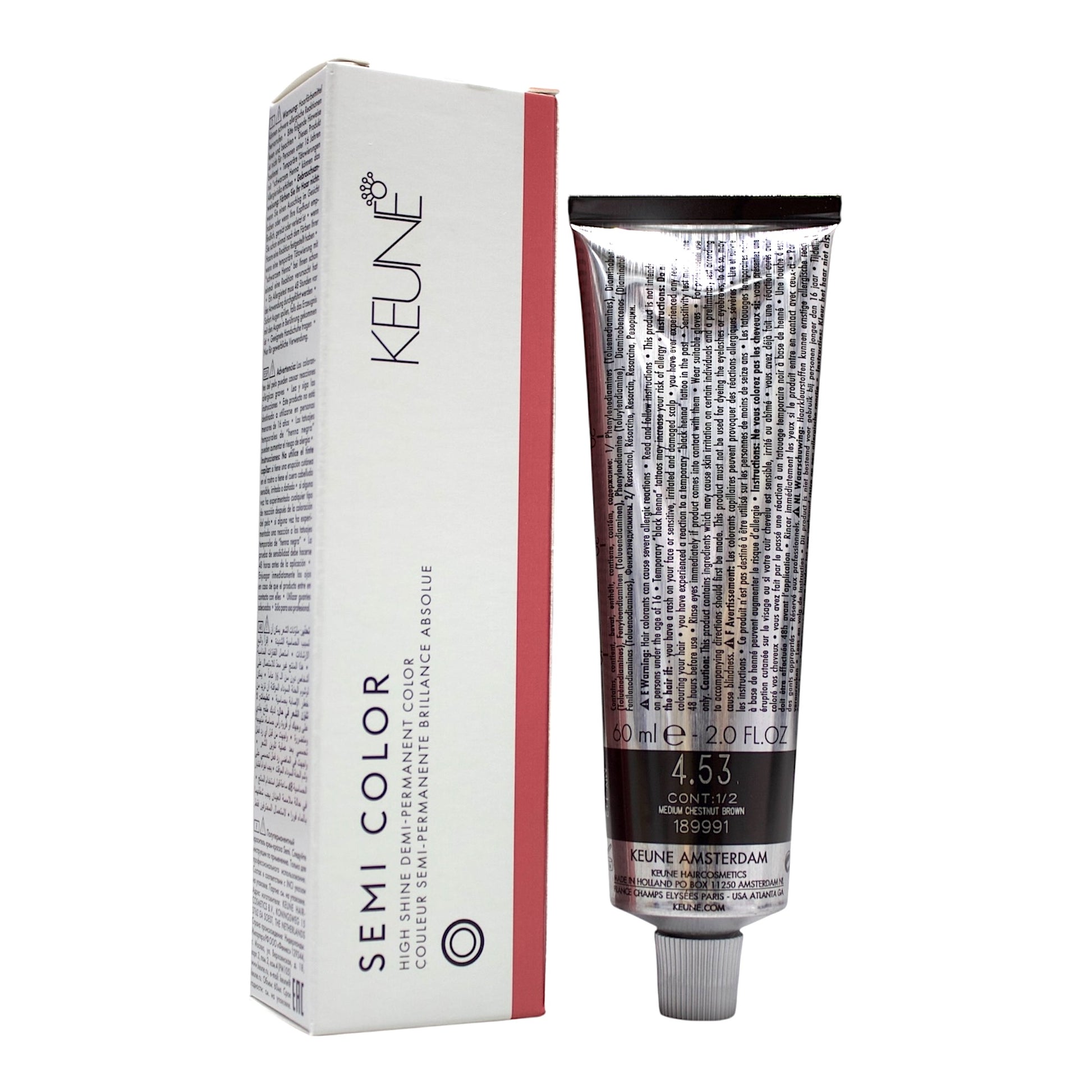 Keune Semi Color 4.53 Demi-Permanent Color Medium Chestnut Brown 2 Oz Beauty Gables