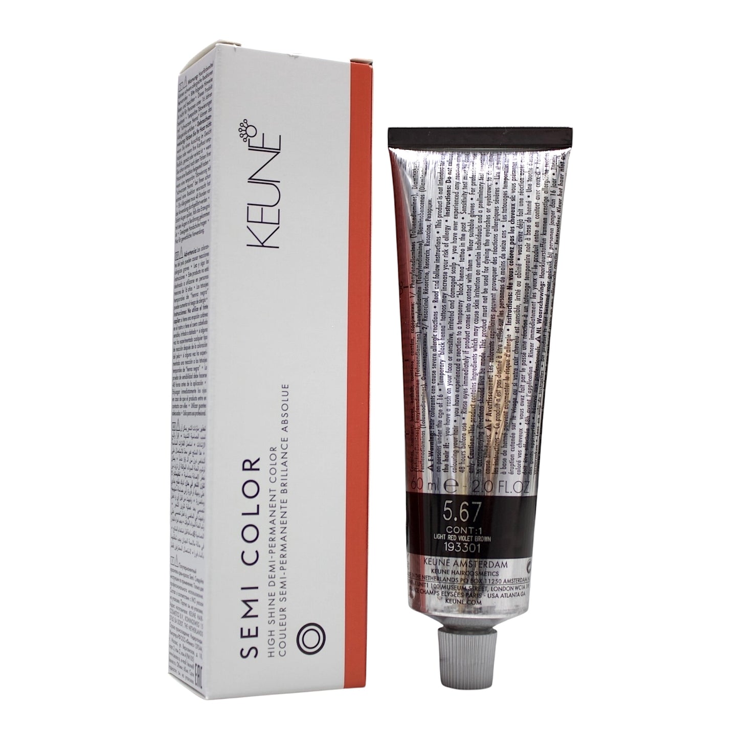 Keune Semi Color 5.67 Demi-Permanent Color Light Red Violet Brown 2 Oz Beauty Gables