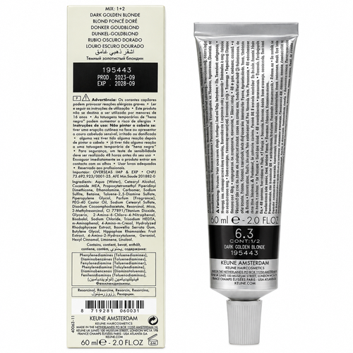 Keune Semi Color 6.3 Demi-Permanent Color Dark Golden Blonde 2 Oz
