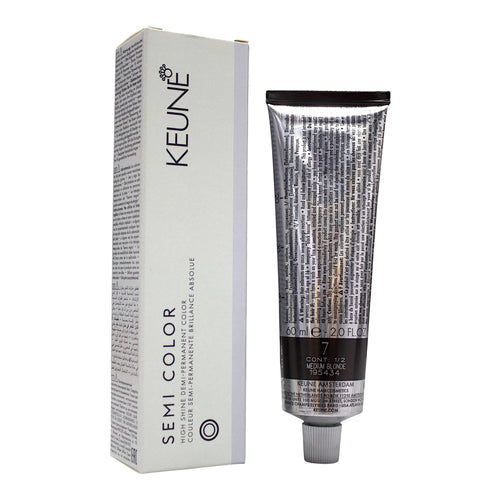 Keune Semi Color 7 Demi-Permanent Medium Blonde hair color in 2 oz bottle, showcasing the product and its packaging.