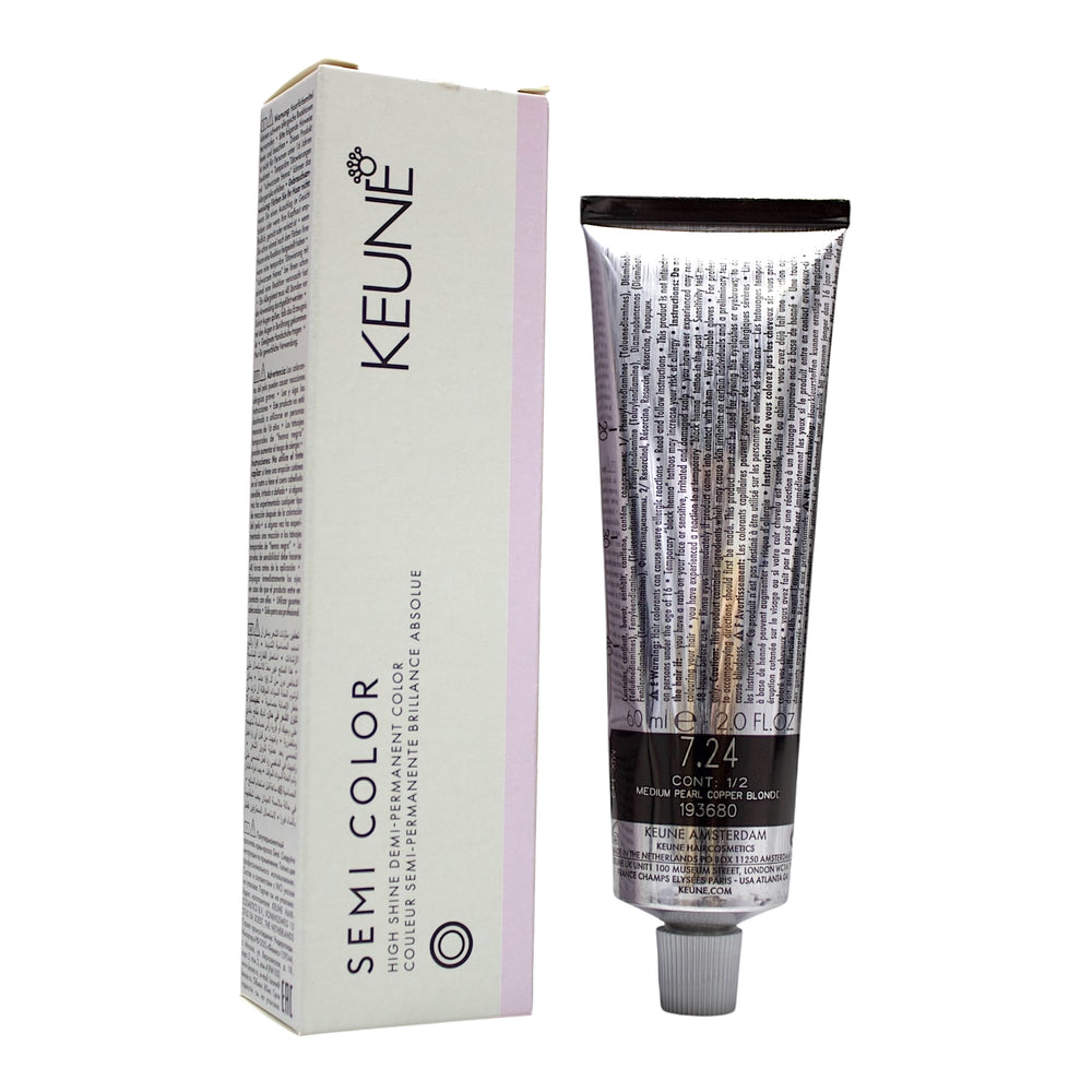 Keune Semi Color 7.24 Demi-Permanent Color Medium Pearl Copper Blonde 2 Oz Beauty Gables