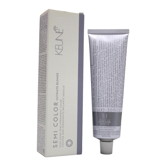 Keune Semi Color 9.1 Ultimate Blonde Demi-Permanent Color Very Light ASH Blonde 2 Oz Beauty Gables
