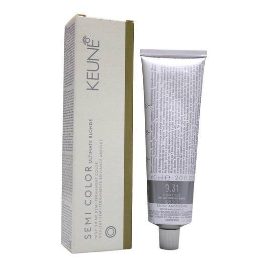 Keune Semi Color 9.31 Demi-Permanent Color Very Light Golden ASH Blonde 2 Oz Beauty Gables