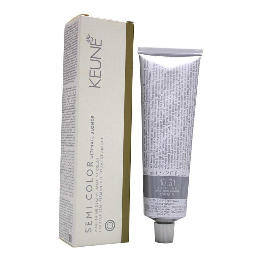Keune Semi Color 10.31 Demi-Permanent Color Lightest Golden ASH Blonde 2 Oz Beauty Gables
