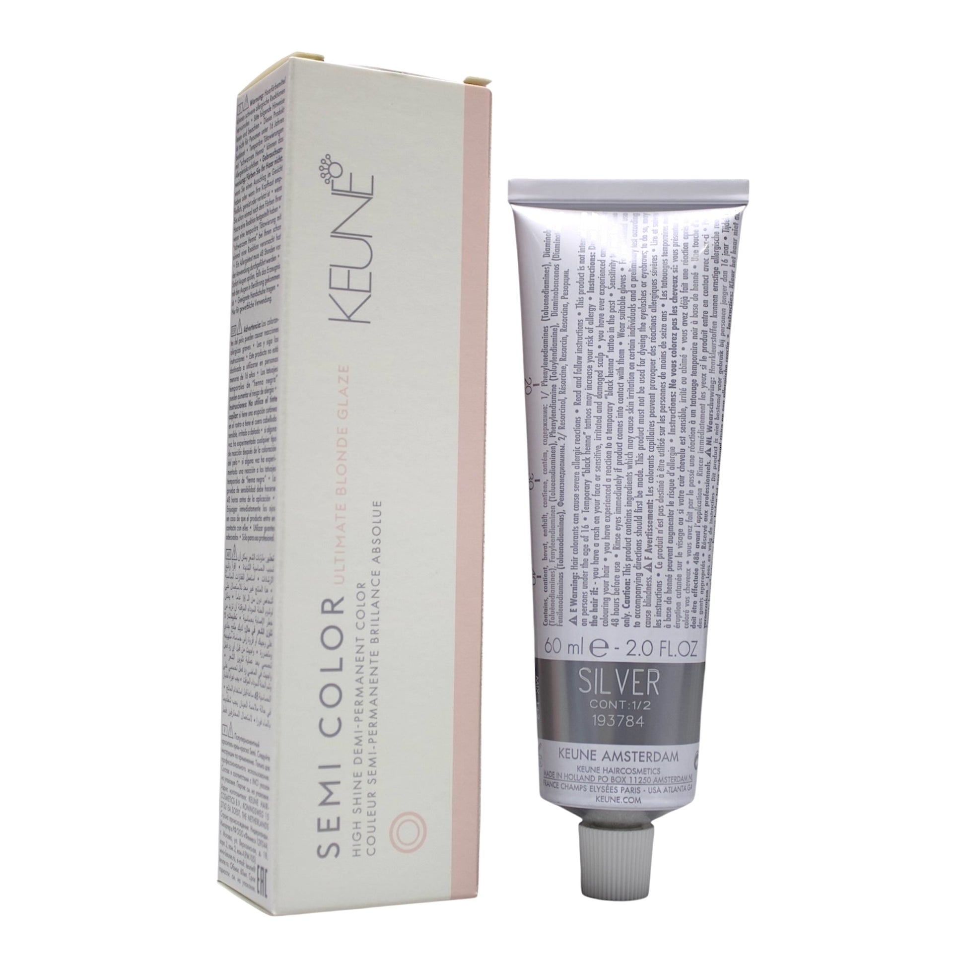 Keune Semi Color Silver Demi-Permanent Ultimate Blonde Glaze  2 Oz Beauty Gables