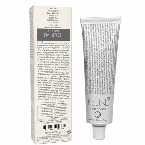 Keune Semi Color Silver Lilac Ultimate Blonde Glaze Demi-Permanent Color 2 Oz