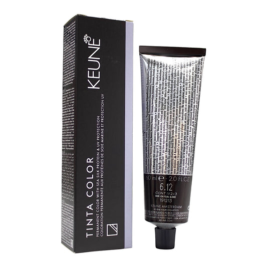 Keune Tinta Color 6.12 Permanent Color Dark ASH Pearl Blonde 2 Oz Beauty Gables