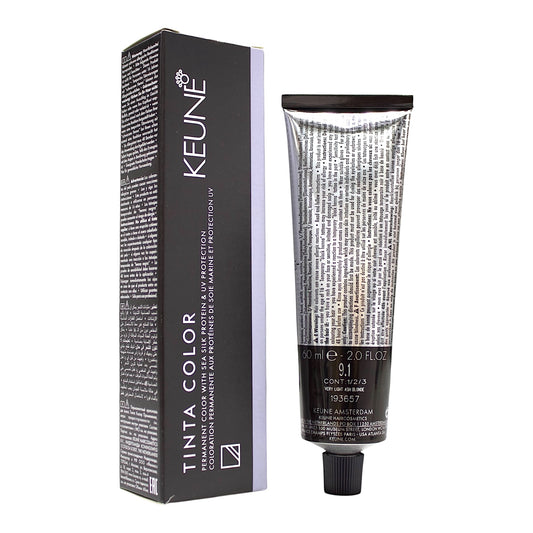 Keune Tinta Color 9.1 Permanent Color Very Light ASH Blonde 2 Oz Beauty Gables