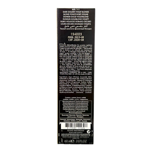 Keune Tinta Color 6.37 Permanent Color Dark Golden Violet Blonde 2 Oz