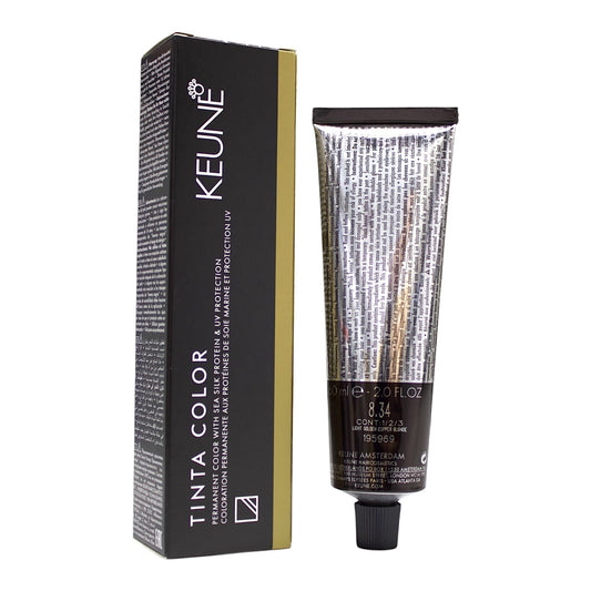 Keune Tinta Color 8.34 Permanent Color Ligth Golden Copper Blonde 2 Oz Beauty Gables