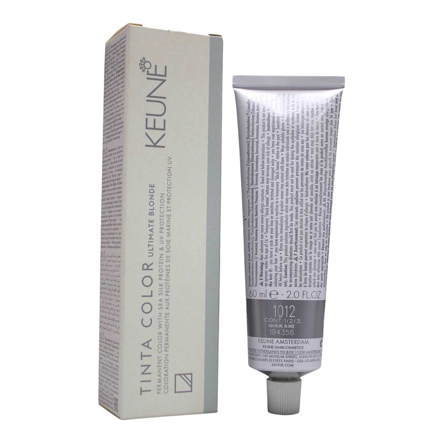 Keune Tinta Color 1012 Permanent Color ASH Pearl Blonde 2 Oz Beauty Gables