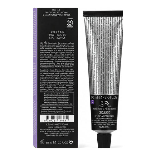 Keune Tinta Color No. 3.76 Dark Violet Red Brown 2 Oz