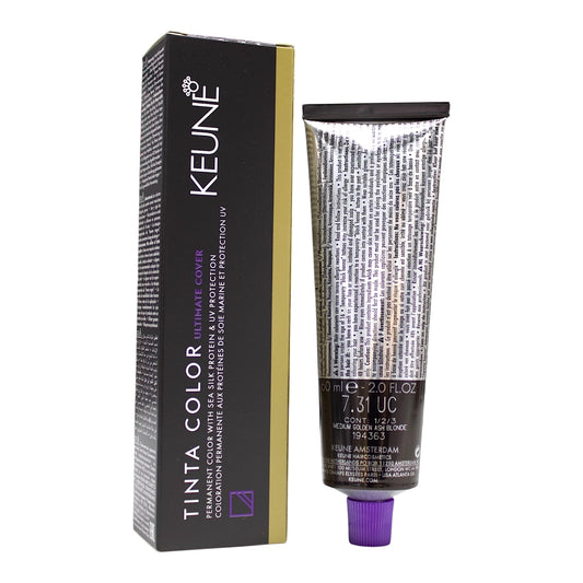 Keune Tinta Color 7.31 UC Permanent Color Medium Golden ASH Blonde 2 Oz Beauty Gables