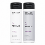 Zenagen Revolve women’s thickening shampoo and conditioner set, 6.75 oz each, with bottles visible and product labels in view.