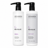 Zenagen Revolve women’s thickening shampoo and conditioner set in 16 oz bottles, suitable for enhancing hair volume and strength